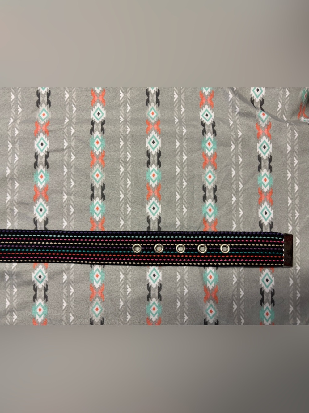 🌀Black Rainbow Stiched Belt - Picture 4 of 6